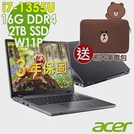 【特仕】ACER TMP214-55-72EU (i7-1355U/8G+8G/2TB SSD/14吋WUXGA/W11P/3年保)特仕 商用筆電