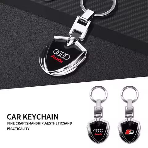 1Pcs 3D Metal Key Rings Car Logo Emblems Keychain For Audi S4 S3 S5 S6 S7 S8 RS3 RS4 RS5 RS6 A6L A4L