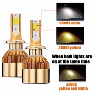 H8 H9 H11 Car Led Lights 3 Colors 3000K 4500K 6500K Pair Y0205