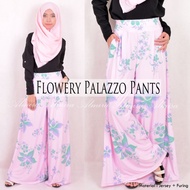 Celana Kulot Panjang Motif Flowery Palazzo Pants