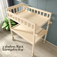 AVAIABLE  Wooden Diaper Changing Table Nursery changer rack movable Storage Rack with Pad