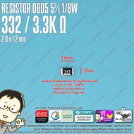 RESISTOR 0805 5% 332 / 3.3K OHM SMD 2012 3K3