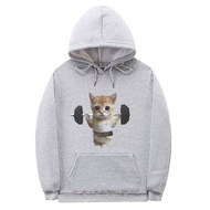 Funny Gym Sam Sulek Cat Graphic Print Hoodie Men Women Cute Fitness Pump Cover Hooded Sweatshirt Mal