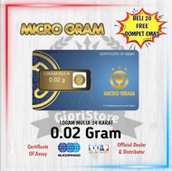 MicroGram 0.02 Gram Logam Mulia Emas Mini 24 Karat