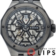 Edox Delfin The Original Mecano 自動機械錶，43毫米，型號 85303-357GN-NGN。包含原廠錶盒和保固卡。不鏽鋼/橡膠錶帶男士腕錶。透明錶盤。成色極佳。 [二手