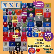 Plus Size 2XL 44 45 46 inci dada Rating 5Star Boleh Pilih TShirt baju viral dewasa lengan pendek