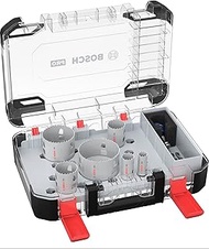 Bosch 9 x PRO Multi Material Power Change Plus Hole Saw Set - Transparent Case (for Softwood, Drywal