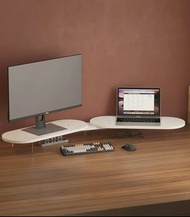 電腦筆記本雙增高架-顯示器桌面鍵盤鼠標收納牆角旋轉收納置物架(U2596)