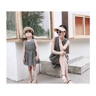 [CLEARANCE SALES]格子母女露背连身裙 SMALL LATTICE DRESS (MOMMY AND DAUGHTER) (FAMILY SERIES)