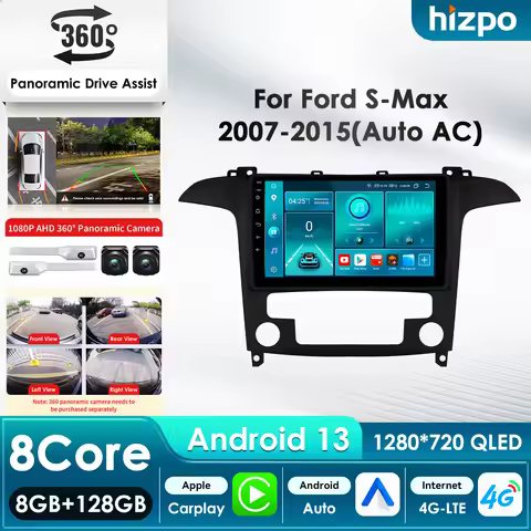 Hizpo 8Core DSP Car Multimedia Player for Ford S Max S-MAX 2007-2015 Carplay 4G Autoradio RDS GPS BT