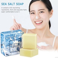 60g Sea Salt Soap Goat Milk Remove Acne Oil-Control Clean Shrinks Pores