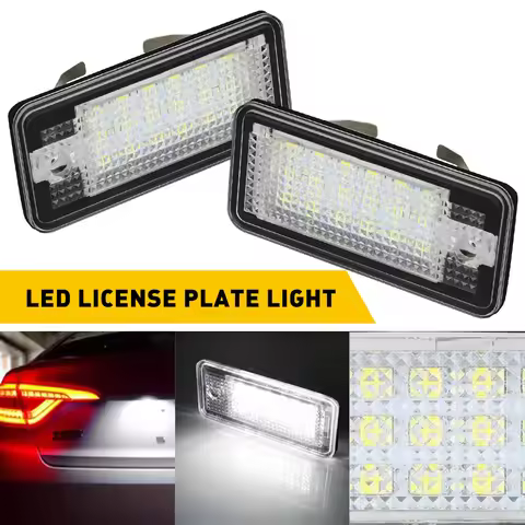 OXILAM 2x Car LED License Number Plate Light Lamp 12V LED White Light for Audi A3 S3 8P A4 B6 B7 A5 