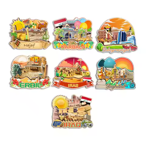 Baghdad Erbil Sulaymaniyah Karbala Najaf Iraq Fridge Magnet Travel Souvenir Gift Handmade Decorative