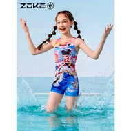 Zoke Children's Swimsuit One-Piece Boxer Professional Swimming Training zoke Nezha Girls Quick-Dryin