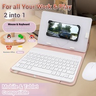 Universal Keyboard and Mouse with PU Leather Case Cover for 8 Inch-11 Inch Tablet PC Detachable Magn