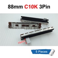 โพเทนชิโอมิเตอร์สไลด์สไลเดอร์ผสมสำหรับการสไลด์ขนาด88มม. จำนวน5ชิ้น C10K โมโน3พิน C103การเดินทางขนาด6