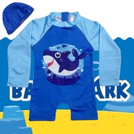 baby shark swimsuit for kids boys 1yrs to 8yrs kasama cap