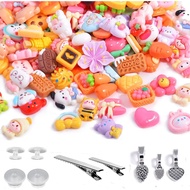 stino 120pcs Flatback Resin Charms Set for Slime Hair Clip, Cute Flat Back Decoden for Junk Case Scr