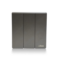 RETOUCH ULTRA RIMLESS SERIES 3 GANG 1 WAY SWITCH GREY