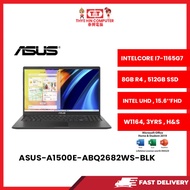 ASUS-A1500E-ABQ2682WS-BLK-INTELCOREI7-1165G7-2.8GHZ,8GBR4,512GBSSD,INTELUHD,15.6"FHD,W1164,3YRS,H&S