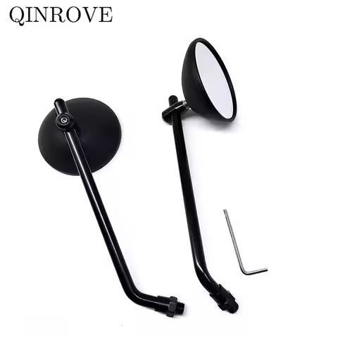 Cafe Racer Motorcycle Rearview Mirror M8 M10 Round Side Mirror Universal For Yamaha XSR 700 900 BWS 