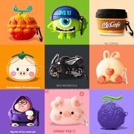 For Realme Buds T300 Silicone Soft Case Cartoon Motorcycle Cute Bear Realme Buds T300 Shockproof Cas