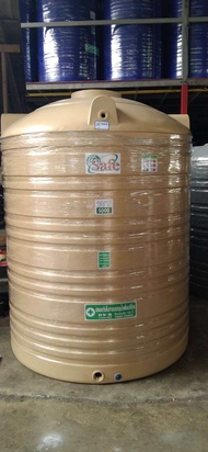 ถังเก็บน้ำ 5000 ลิตร สีเทา/สีครีม (เกลียวทองเหลือง) รับประกัน 15 ปี