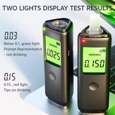 LED Display Automatic Breathalyzer Alcohol Test Rechargeable Alcohol Tester Tool Breath Alcohol Test