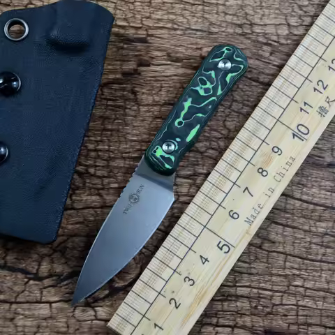 TWOSUN TS150 Fixed Knife M390 Satin Blade Kydex Sheath Outdoor Camping Hunting EDC