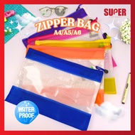 [super stationery] Beg Berzip HIPPO Saiz A4 / A5 / A6 Pencil Bag Document Storage Folder File Organi
