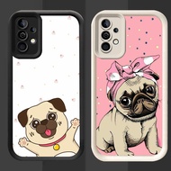 R58 Pug Dogs Casing for Samsung A55 M15 S24 S21 FE S25 Ultra 5G Black and White