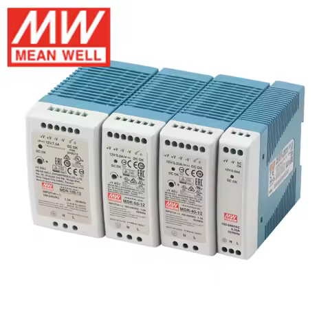 Mean Well MDR Series MDR-10 20 40 60 100 Single Output Industrial DIN Rail Power Supply 5V 12 15 24