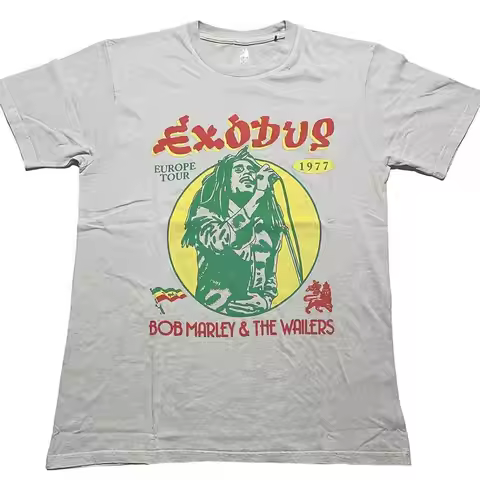Bob Marley 'Exodus 1977 Tour' Gray Mineral Wash T shirt - NEW OFFICIAL