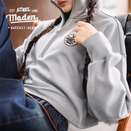 Maden brand Womens Youth 2025 Spring New Gray Series High Neck Dodgers Baseball Jacket T-shirt with