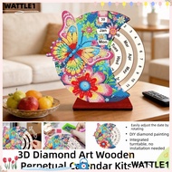 WTTLE Diamond Art Calendar, Wooden DIY Diamond Art Perpetual Calendar Kits,   Rotating Handmade Diam