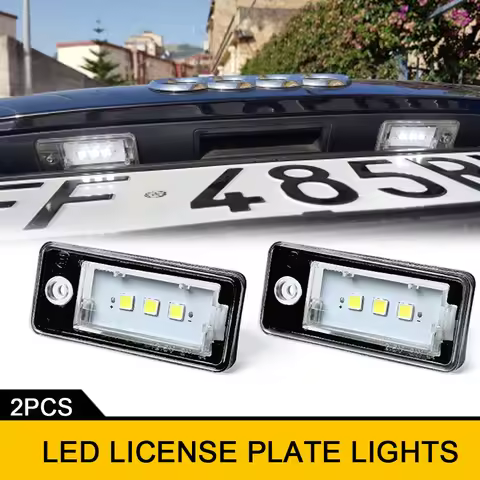 2Pcs White LED License Plate Reverse Light For Audi A3 Cabriolet S3 8P A4 S4 RS4 B6/B7 Sedan A5 Quat