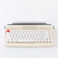 Adventurers Wireless Retro Typewriter Keyboard,5.0 Keyboard with Cute Round Keycaps/Tablet Holder, f
