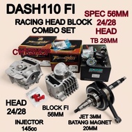 w110 fi dash110 fi racing combo head block set spec 56mm jet 3mm combo dash110 fi（magnet 20mm）NTI