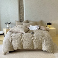 3/4in1 Bedding Thickened Double-layer Gauze Imitation Linen Bedding Suite Bed Sheet with Pillow Case