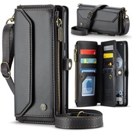 For Google Pixel 9 Pro XL 8 8a 7a Magnetic Zipper Wallet Leather Flip Cover With Multi Card Slots Ph