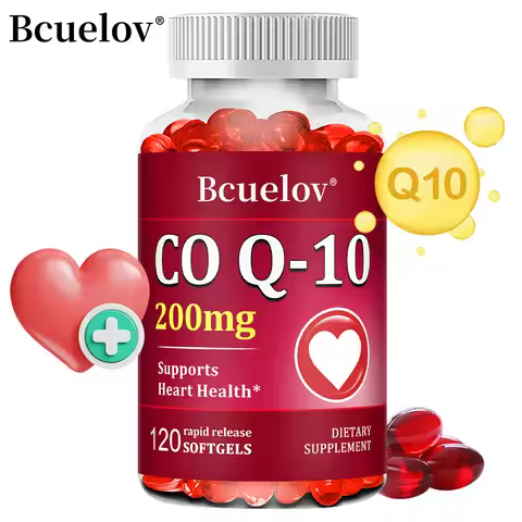 Coenzyme Q10 Capsules 200mg - Provides Energy, Promotes Heart, Cardiovascular Health, Circulation Su