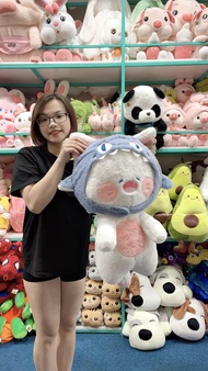 Gấu Bông Mèo Dudu Mũ Cá Mập - Mèo Dudu  Cởi Được Mũ Cao Cấp Gấu Bông City