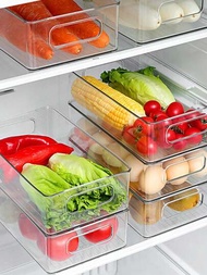 1個透明收納盒/冰箱整理盒,可疊放冰箱收納盒,bpa免費水果、蔬菜、食品、飲料、穀物、透明收納箱