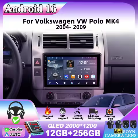 Android Car Radio For Volkswagen VW Polo MK4 6Q 9N 9N3 2004- 2009 radio Multimedia Video Navigation 