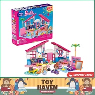 [sgstock] Mega Barbie Malibu House Building Set, 303 Bricks and Pieces with Fashion and Roleplay Acc