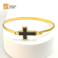 SBGM Jewelry Stainless Steel Catholic Religious Cross Bangle with Free Box