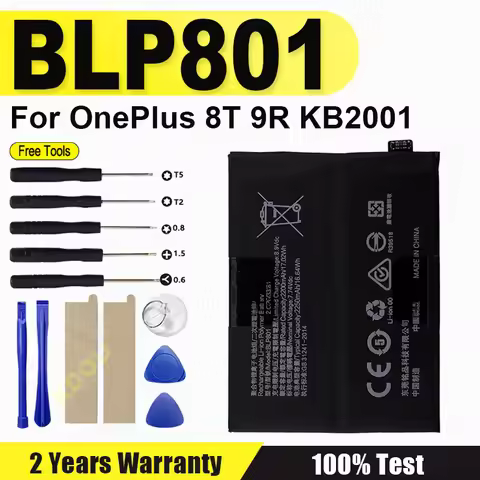 High Quality BLP801 Battery For OnePlus 8T 9R KB2005 LE2101 KB2001 KB2000 KB2003 4500mAh Phone Bater