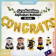 MINIIS Graduation Balloon Belon Graduation Alphabet Balloon Happy Graduation Congratulations Balloon
