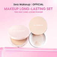 Sea Makeup Bundle 2 in 1 Acne Cover & Smooth Two Way Cake + Acne Blur AndSet Loose Powder