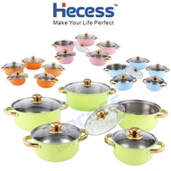 Hecess 10Pcs Set Periuk Berpemegang Emas yang Elegan- Elegant Gold-Handled Cookware Set KD220
